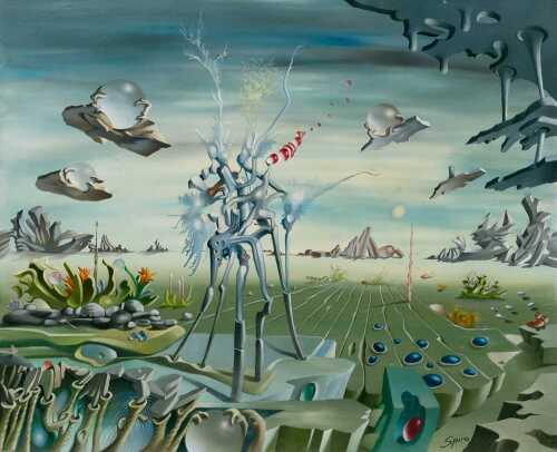 Georges Spiro French, 1909-1994 Surrealist Landscape